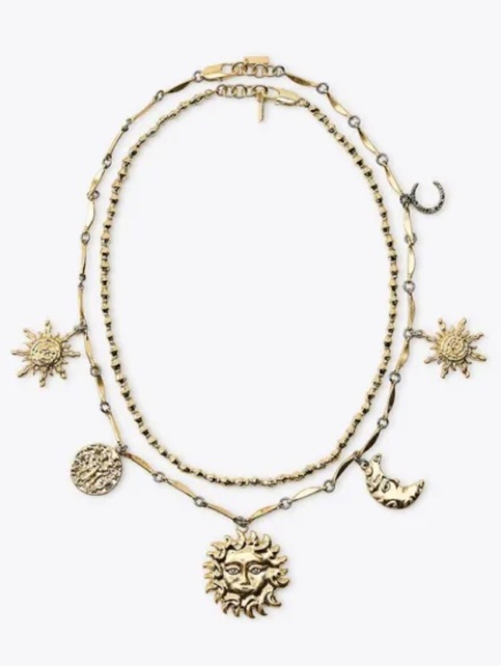 ZARA Set of two sun and moon necklaces